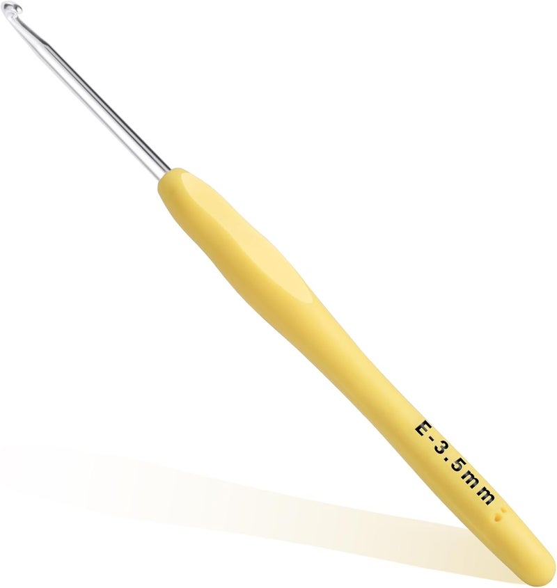 Gerute 3.5mm Crochet Hook, Ergonomic Crochet Hook, Smooth and Extra Long Knitting Needles, with Soft Rubber Ergonomic Handle and Aluminum Tip, Perfect Beginner and Arthritic Crochet Hooks (3.5 mm) - Image 1